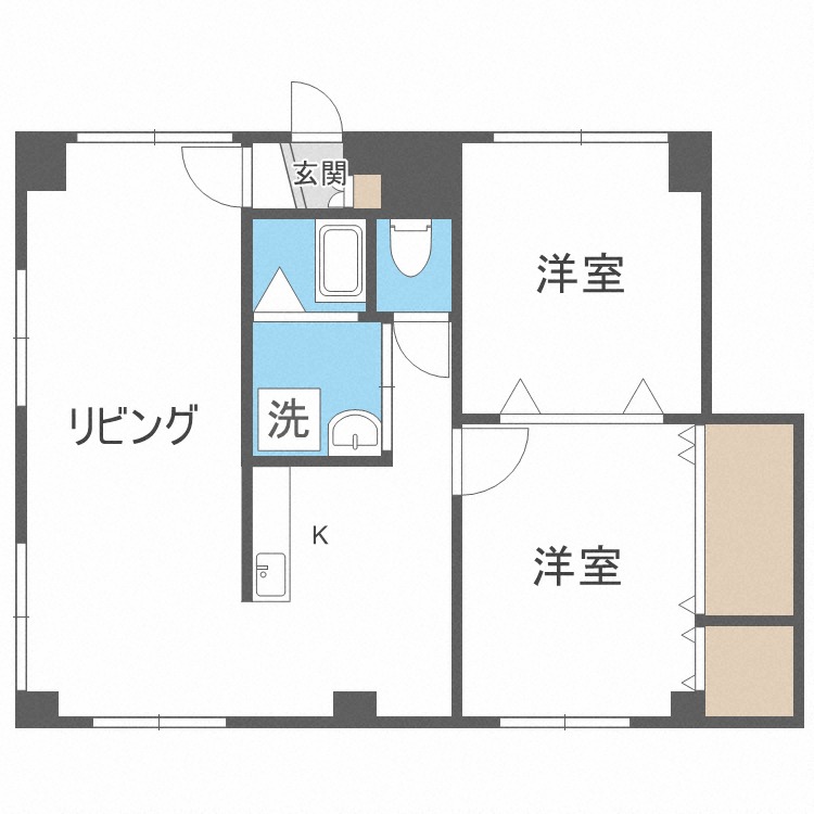 ラ・ヴィルヴェール円山の間取り