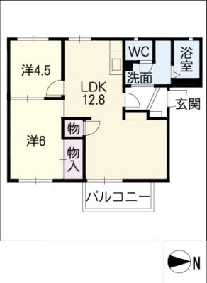 グランデージ日永西Ｂ棟の間取り