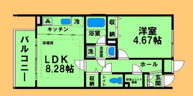 八王子市兵衛のマンションの間取り