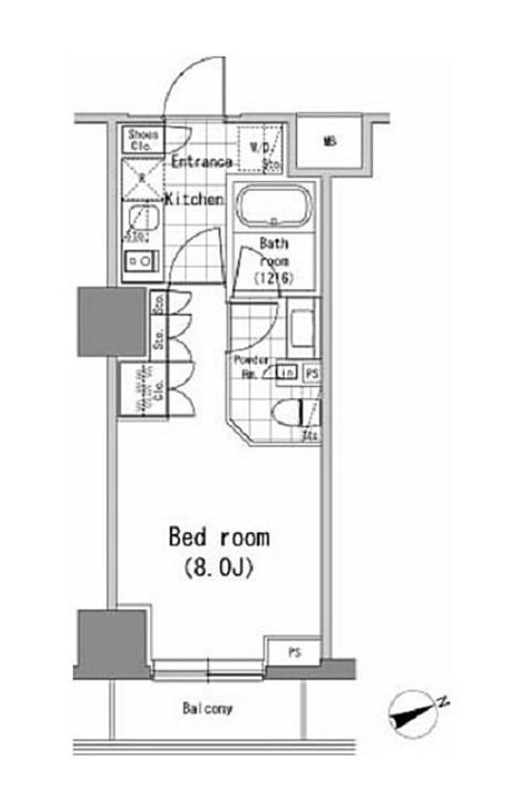 港区新橋のマンションの間取り