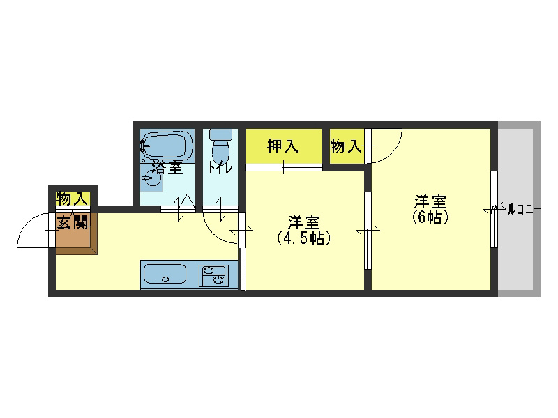 大阪市生野区小路東のマンションの間取り