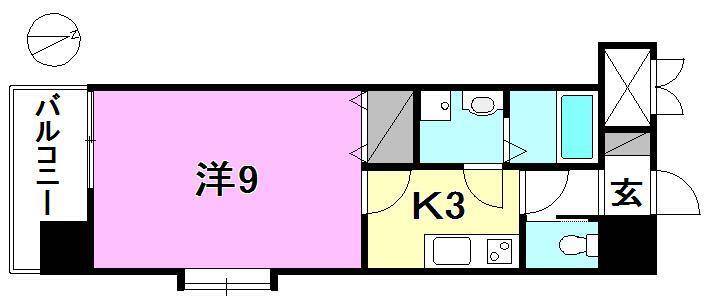 松山市平和通のマンションの間取り