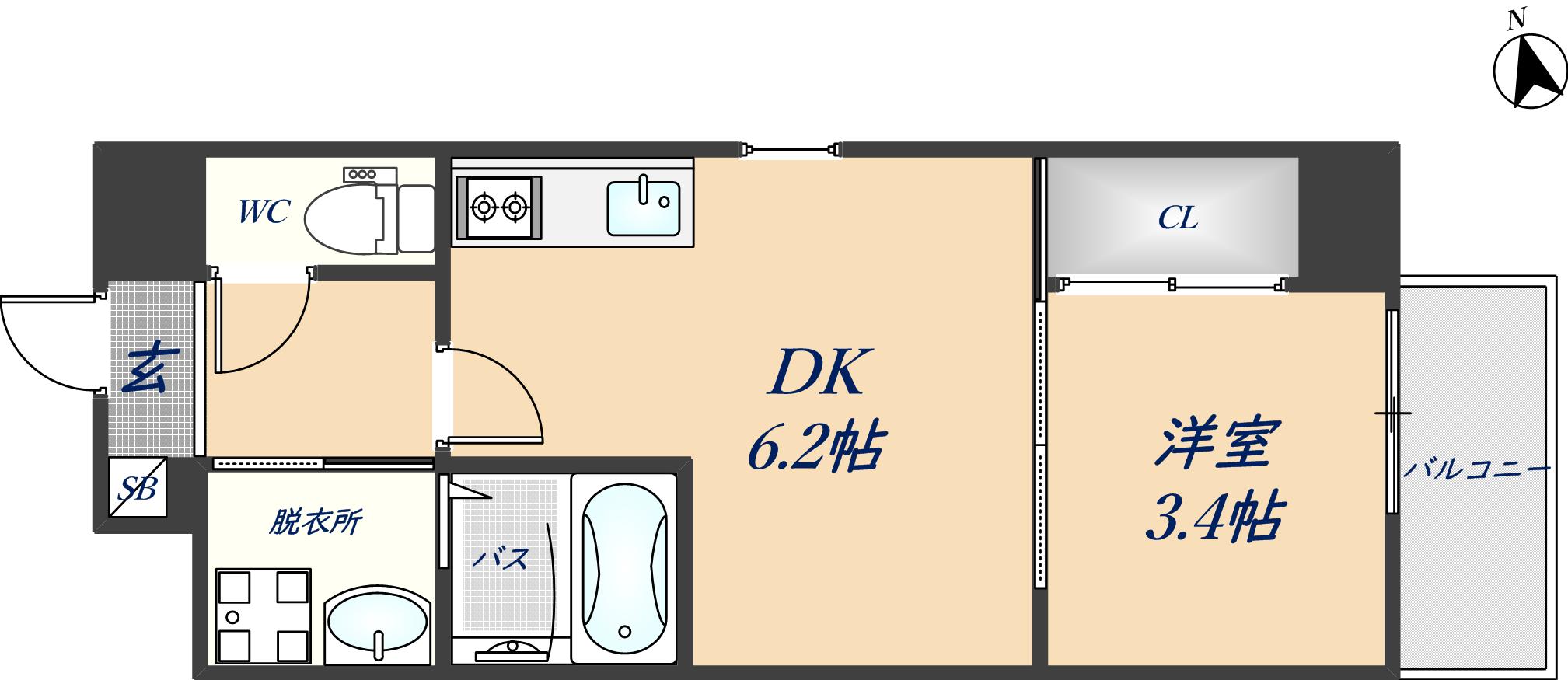 エセリアル喜連瓜破の間取り