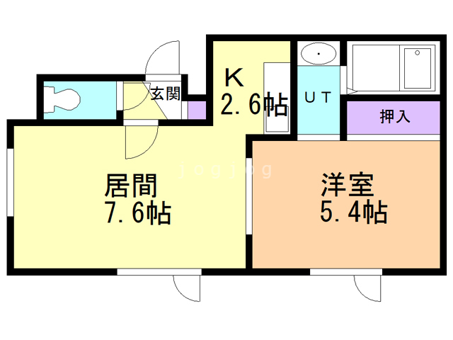 札幌市西区発寒八条のアパートの間取り