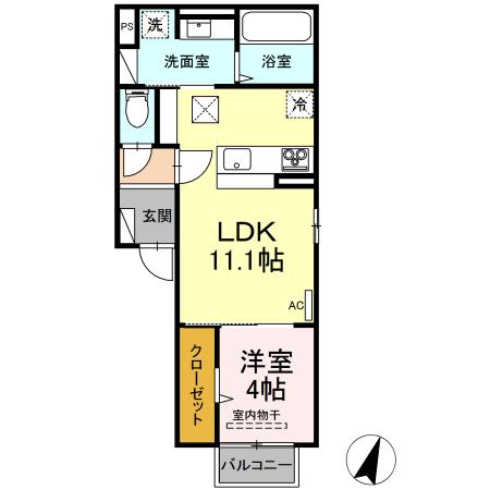 D-ROOM竹尾I　103の間取り