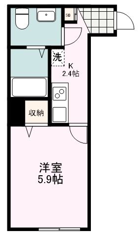 狭山市新狭山のアパートの間取り