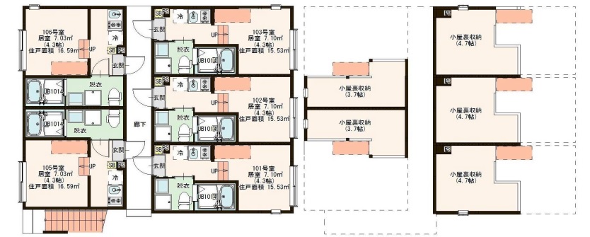 江戸川区北小岩のアパートの間取り