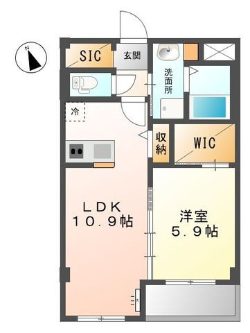 呉市広白岳のマンションの間取り