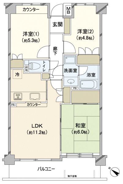 白楽東パーク・ホームズ弐番館の間取り