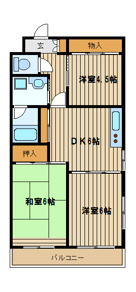 板橋区前野町のマンションの間取り