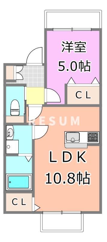 ＪＲ外房線 本千葉駅 徒歩18分 3階建 築15年の間取り写真