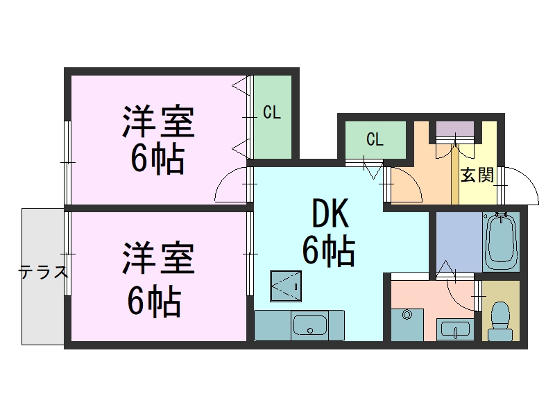 大和高田市土庫のアパートの間取り