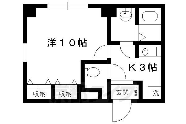 京都市中京区梅忠町のマンションの間取り