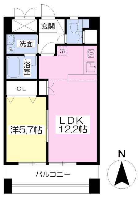 松山市北藤原町のマンションの間取り