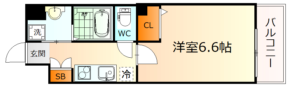 大阪市東成区大今里のマンションの間取り