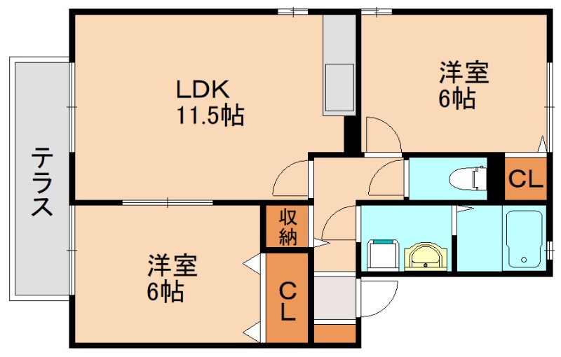 糟屋郡志免町別府のアパートの間取り