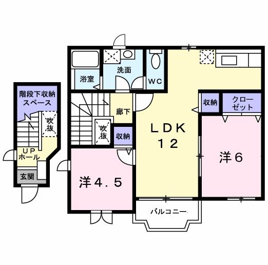 新潟県新潟市西区ときめき西１（アパート）の賃貸物件の間取り