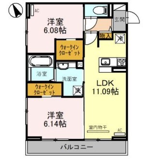 姫路市阿保のアパートの間取り