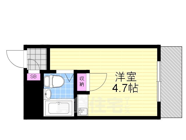 大阪市西淀川区野里のマンションの間取り