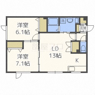 北海道札幌市西区西野六条６（アパート）の賃貸物件の間取り