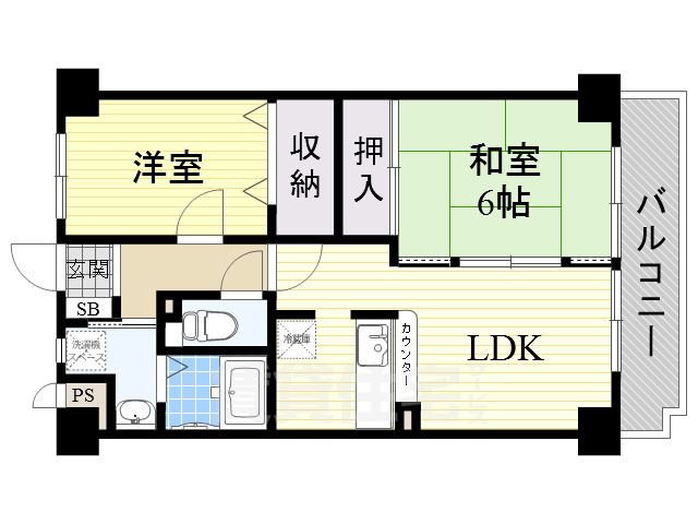 堺市堺区向陵中町のマンションの間取り