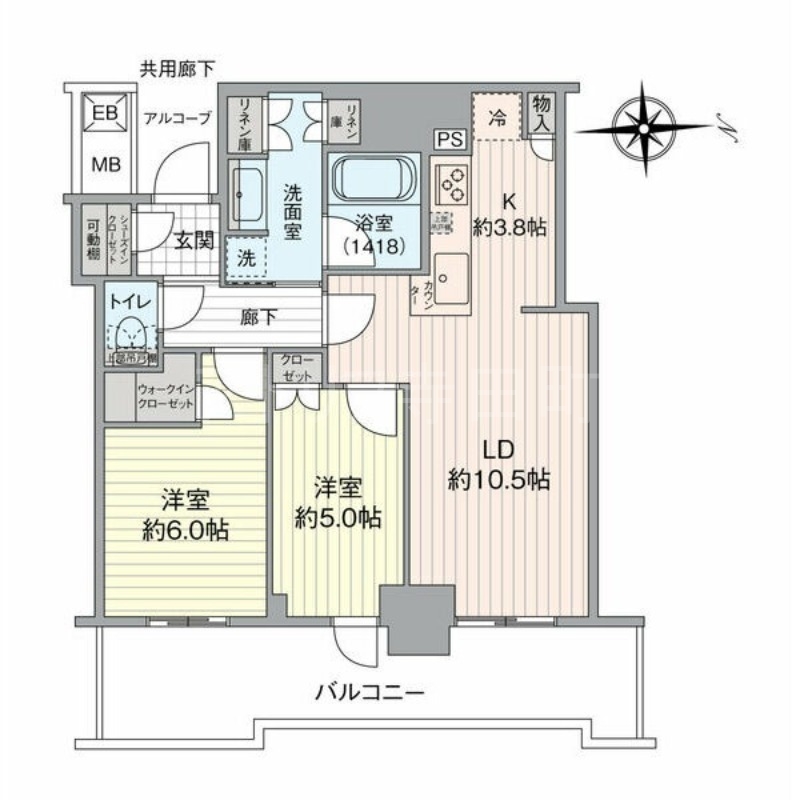 シエリアタワー大阪堀江の間取り