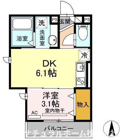 豊橋市大橋通のアパートの間取り