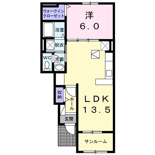 富士市川成島のアパートの間取り