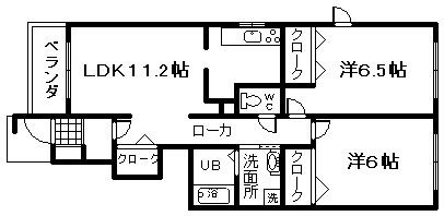 泉南郡熊取町久保のアパートの間取り