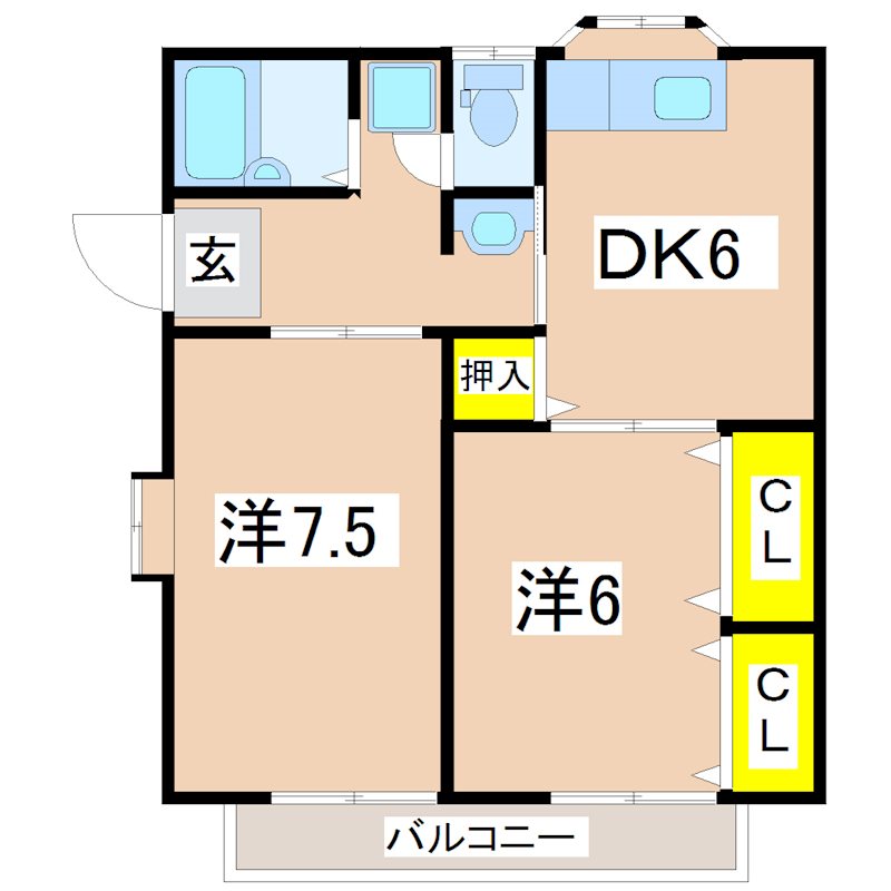 阿久根市塩鶴町のアパートの間取り