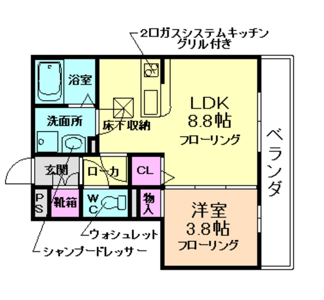 ヴィラコンフォート箕面の間取り