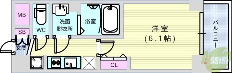 プレサンス南堀江ザ・センスの間取り