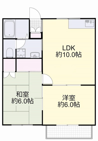 岡山市南区築港新町のアパートの間取り