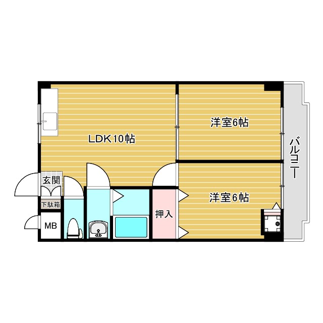 枚方市長尾元町のマンションの間取り