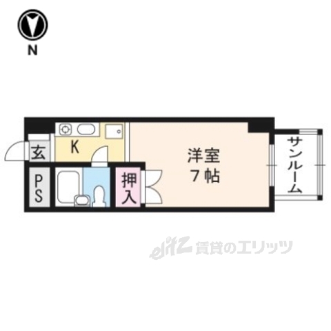 京都市北区北野下白梅町のマンションの間取り