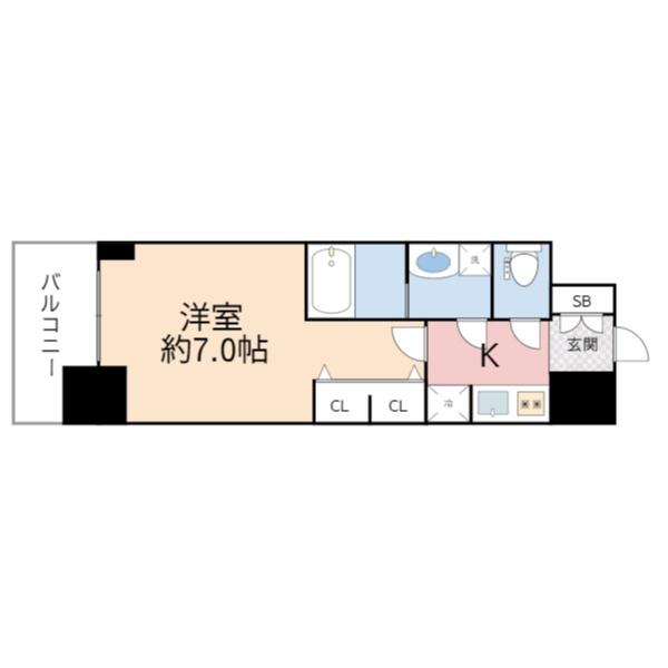 S-RESIDENCE難波大国町Deuxの間取り