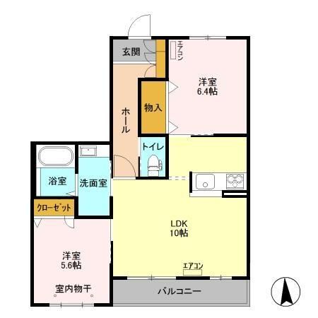 木更津市長須賀のアパートの間取り