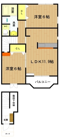 度会郡玉城町妙法寺のアパートの間取り