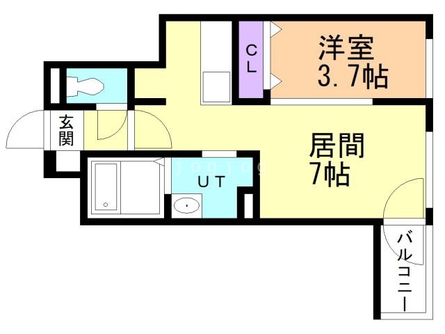 札幌市豊平区西岡四条のマンションの間取り