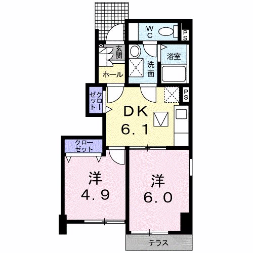 薩摩川内市宮内町のアパートの間取り