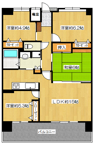 糟屋郡篠栗町大字高田のマンションの間取り