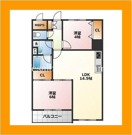 横浜市神奈川区入江のマンションの間取り