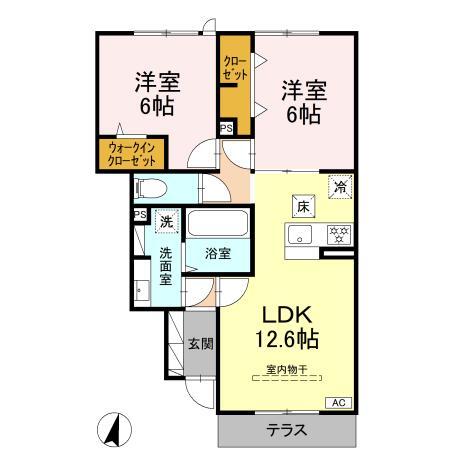 （仮）Ｄ－ＲＯＯＭ高砂７丁目の間取り