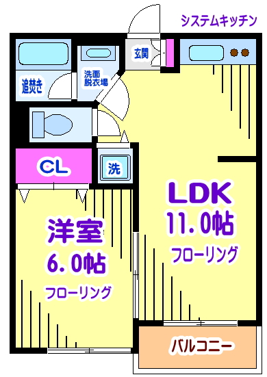 調布市若葉町のマンションの間取り