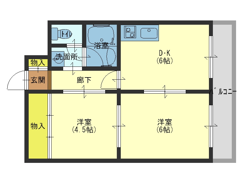 大阪市生野区小路東のマンションの間取り