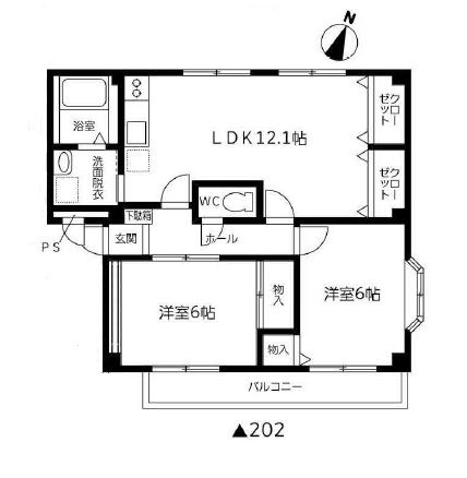 豊川市牛久保町のアパートの間取り