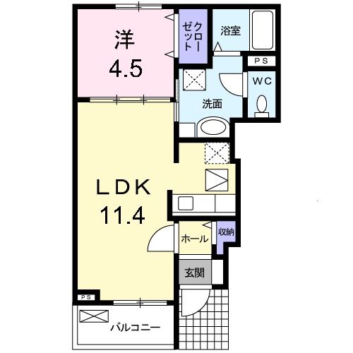 桜井市大字大福のアパートの間取り