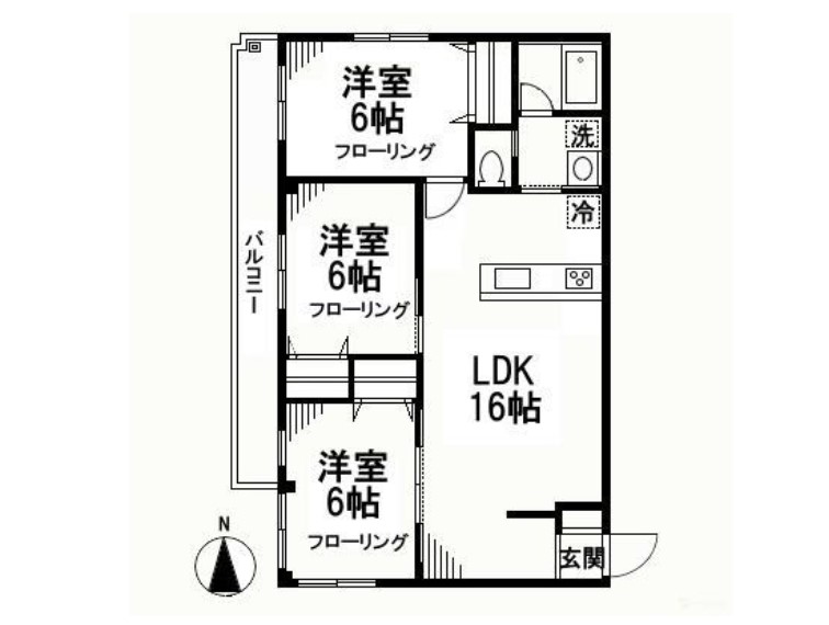 足立区千住大川町のマンションの間取り