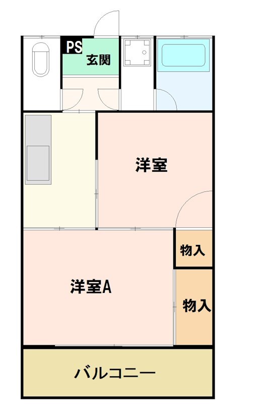 厚木市山際のアパートの間取り