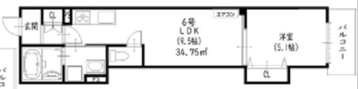 クリエオーレ中茶屋の間取り